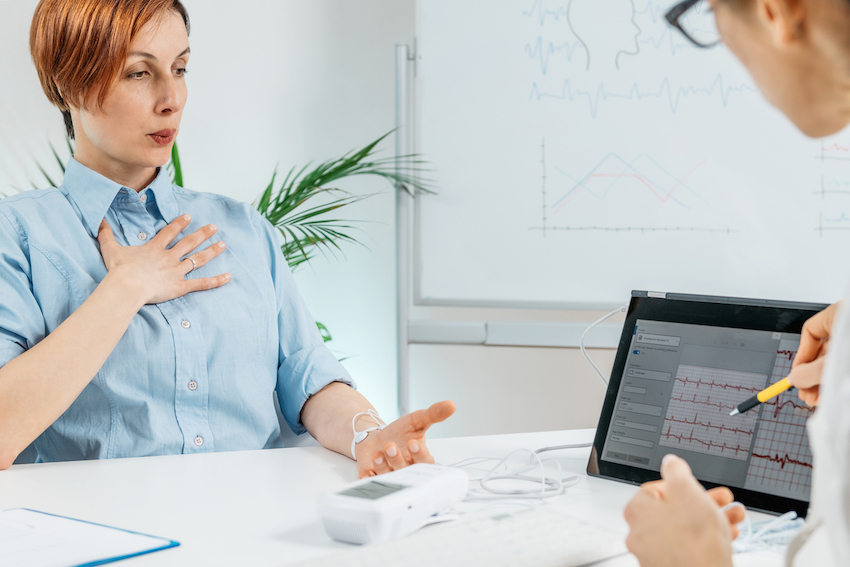 Biofeedback Breathing Training Session at a Health Center.